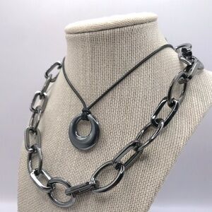 2 Hematite Necklaces Chain & Pendant